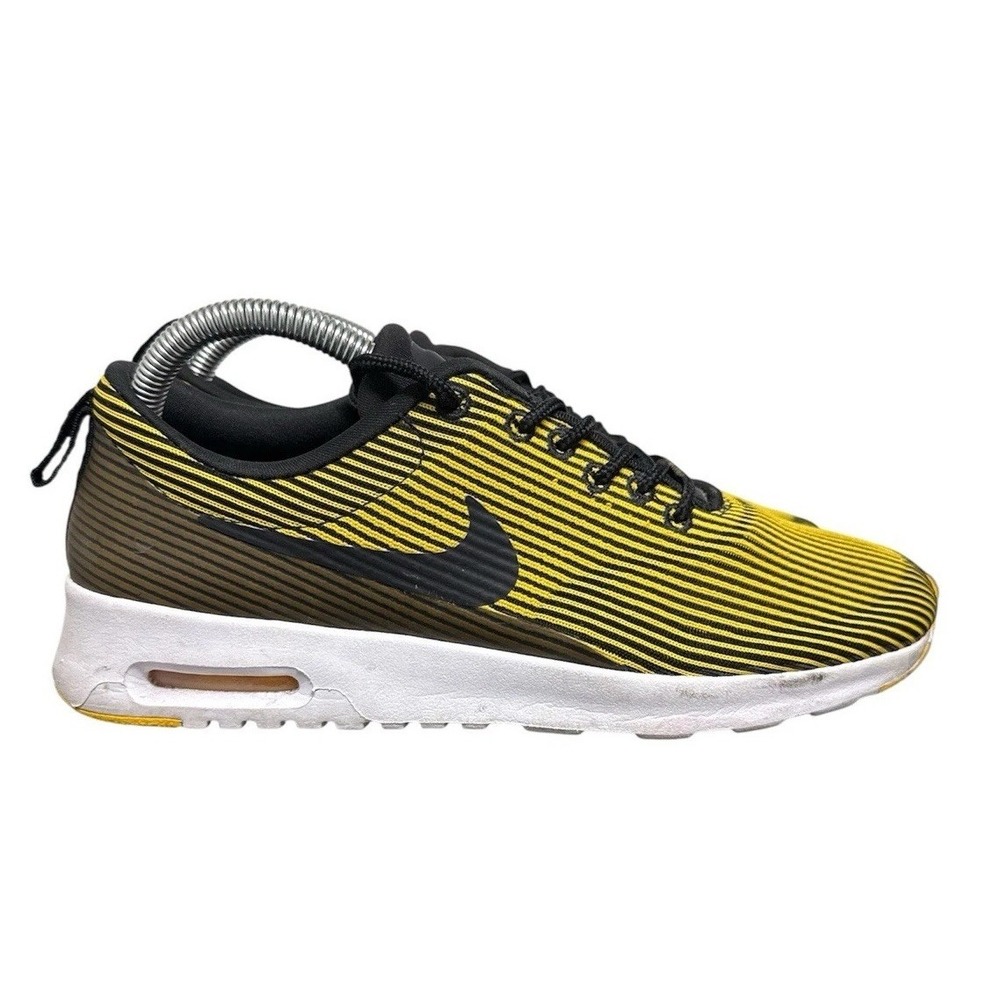 Nike Air Max Tavas Women 9 Yellow Black Striped Low Top Sneakers 718646-004 - Picture 3 of 7
